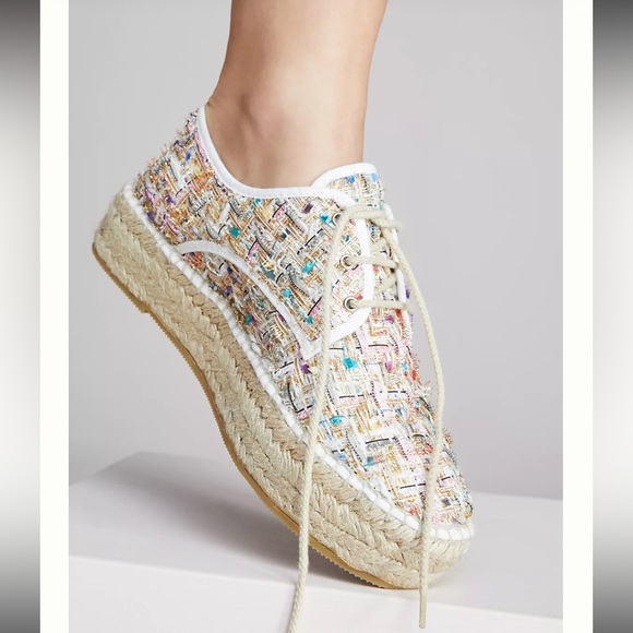 Anthropologie Shoes - Anthropologie Lace-Up Tweed Espadrille Sneakers